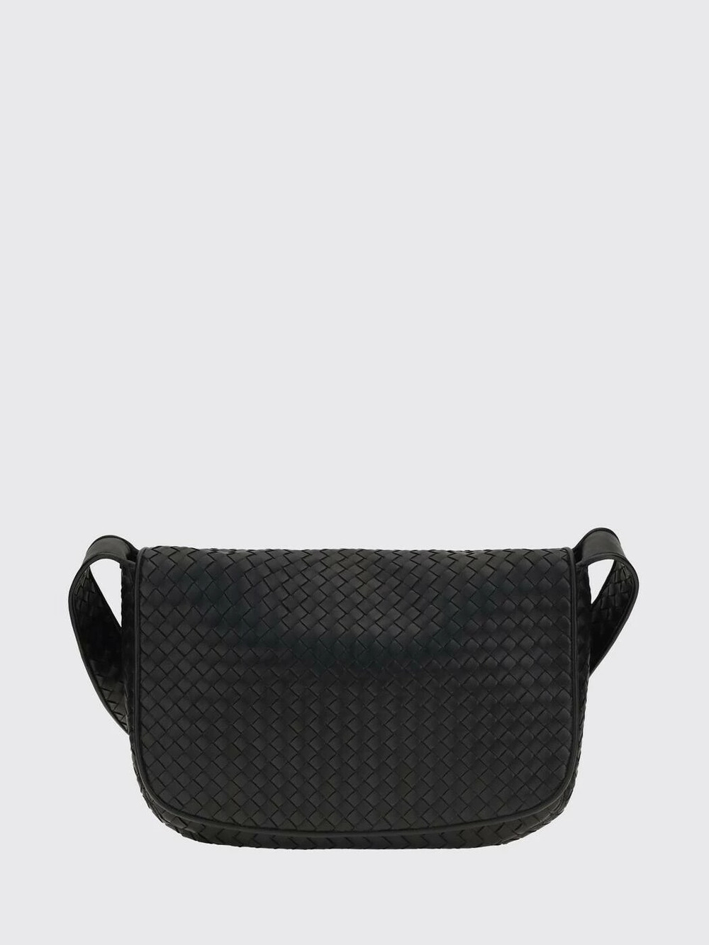 Bottega Veneta Intrecciato Messenger Crossbody Bag Leather Black